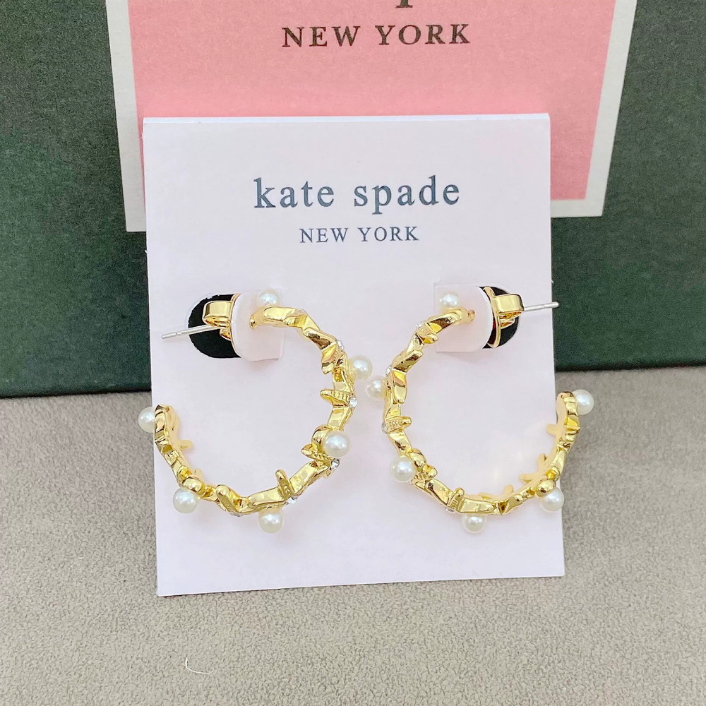 kate spade Rhinestone Pearl Starfish Splicing Metal Earrings